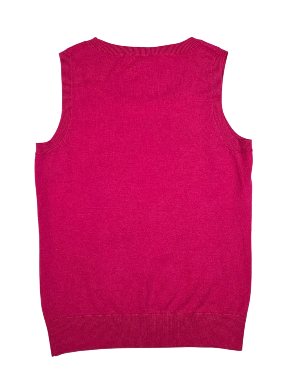Talbots Pima Cotton Sweater Knit Tank XS Hot Pink Sleeveless Office Preppy - Picture 4 of 6
